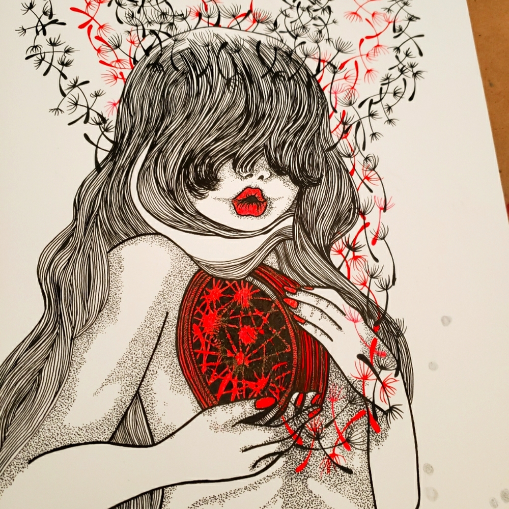 Pen and ink on bristol paper